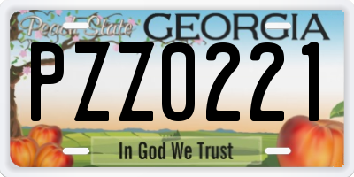 GA license plate PZZ0221