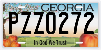 GA license plate PZZ0272