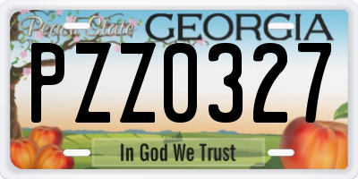 GA license plate PZZ0327