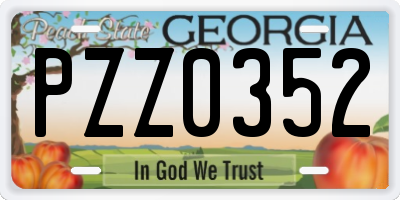 GA license plate PZZ0352