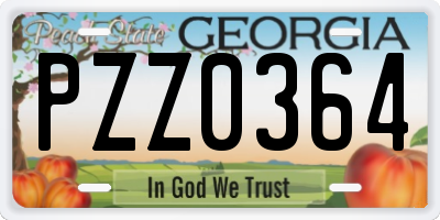 GA license plate PZZ0364