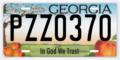 GA license plate PZZ0370