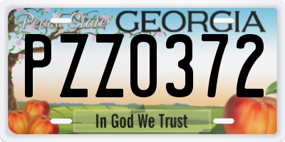 GA license plate PZZ0372