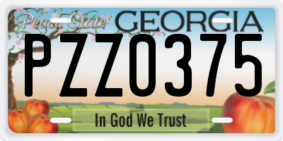 GA license plate PZZ0375