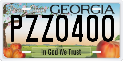 GA license plate PZZ0400