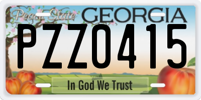 GA license plate PZZ0415