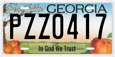 GA license plate PZZ0417