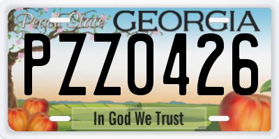 GA license plate PZZ0426
