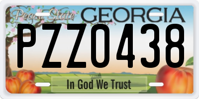 GA license plate PZZ0438