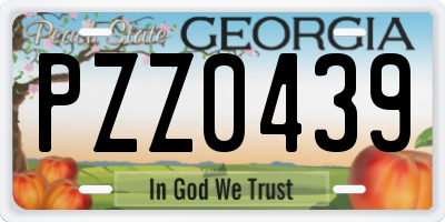 GA license plate PZZ0439