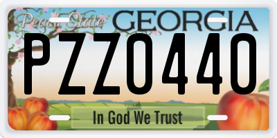 GA license plate PZZ0440