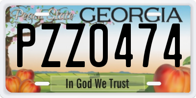 GA license plate PZZ0474