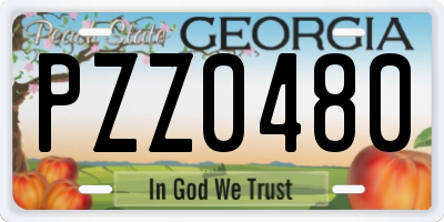 GA license plate PZZ0480
