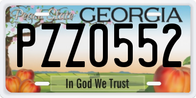 GA license plate PZZ0552
