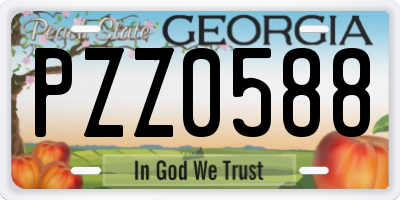 GA license plate PZZ0588