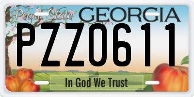 GA license plate PZZ0611