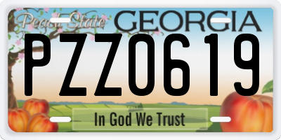 GA license plate PZZ0619
