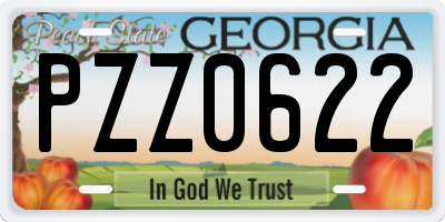 GA license plate PZZ0622