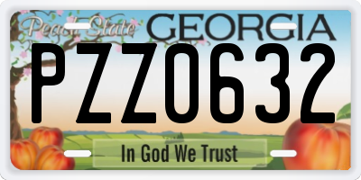 GA license plate PZZ0632