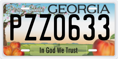 GA license plate PZZ0633