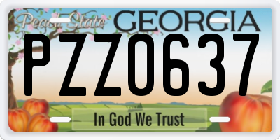 GA license plate PZZ0637