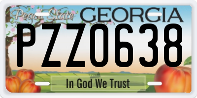 GA license plate PZZ0638
