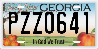GA license plate PZZ0641