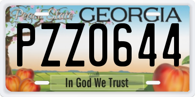 GA license plate PZZ0644