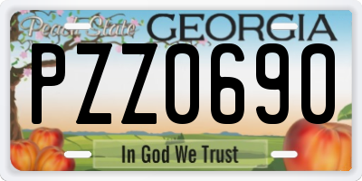 GA license plate PZZ0690
