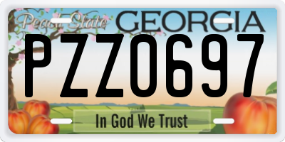 GA license plate PZZ0697