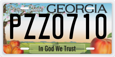 GA license plate PZZ0710