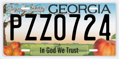 GA license plate PZZ0724