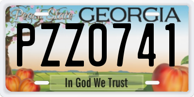 GA license plate PZZ0741