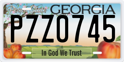 GA license plate PZZ0745