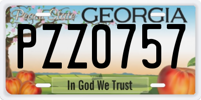 GA license plate PZZ0757