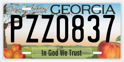 GA license plate PZZ0837
