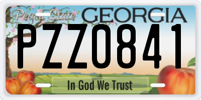 GA license plate PZZ0841