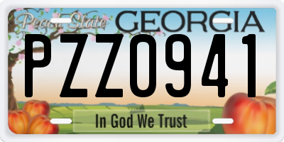 GA license plate PZZ0941