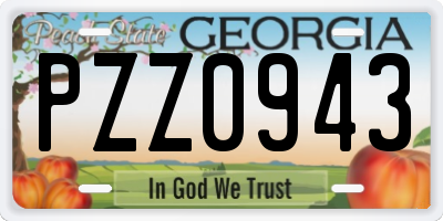 GA license plate PZZ0943