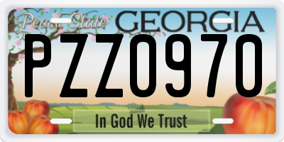 GA license plate PZZ0970