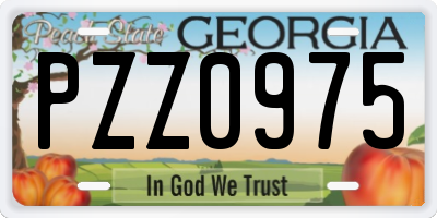GA license plate PZZ0975