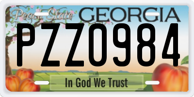 GA license plate PZZ0984