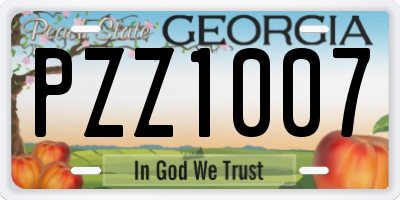 GA license plate PZZ1007