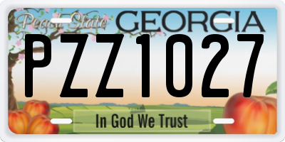 GA license plate PZZ1027