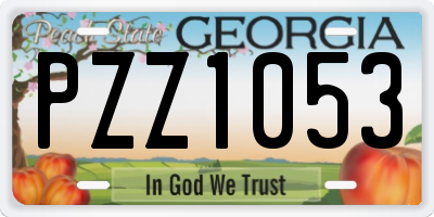 GA license plate PZZ1053