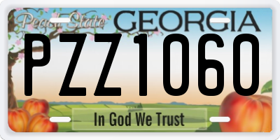 GA license plate PZZ1060