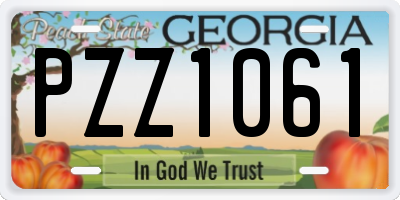 GA license plate PZZ1061