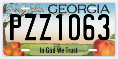 GA license plate PZZ1063