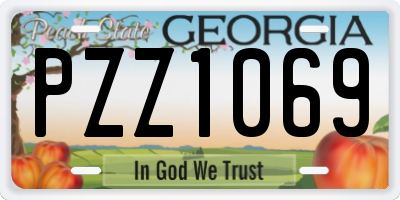 GA license plate PZZ1069