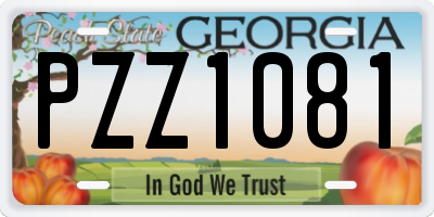 GA license plate PZZ1081